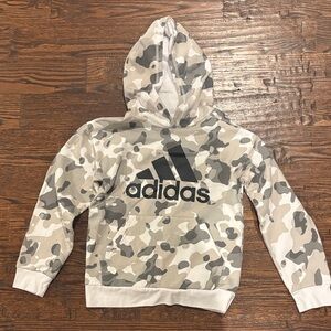 Adidas Kids Camouflage Hoodie - Black, Gray, and White